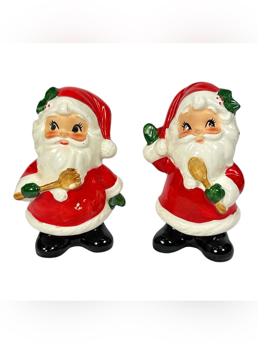 Vintage Josef Originals Santa Claus Salt & Pepper Shaker Set Ceramic Japan Rare